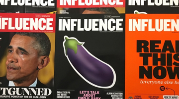 a display of influence magazine covers.